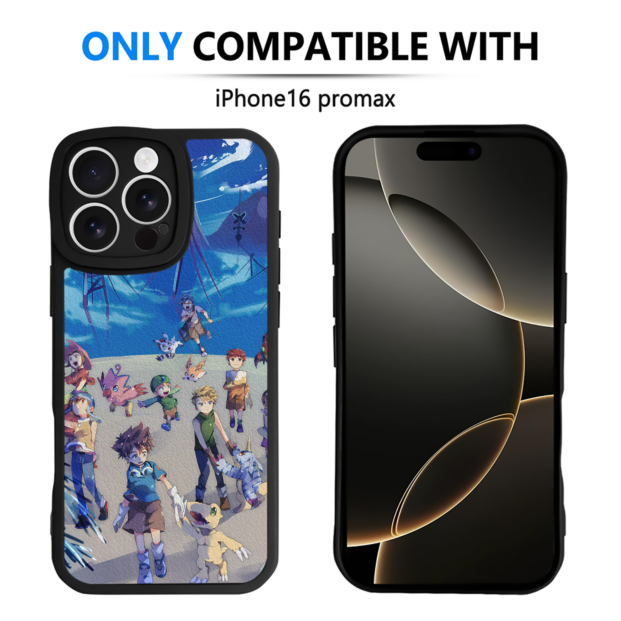 （画像用） Digimon デジタルモンスター/デジモン 【iPhone 16シリーズ対応】シリコンスマホケース（レザー調） 材質：シリコン